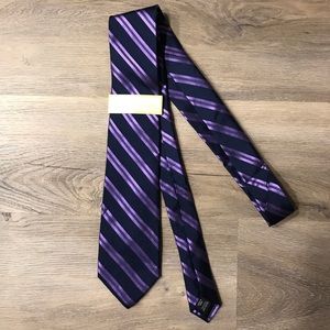 Michael Kors Purple and Navy Striped Tie